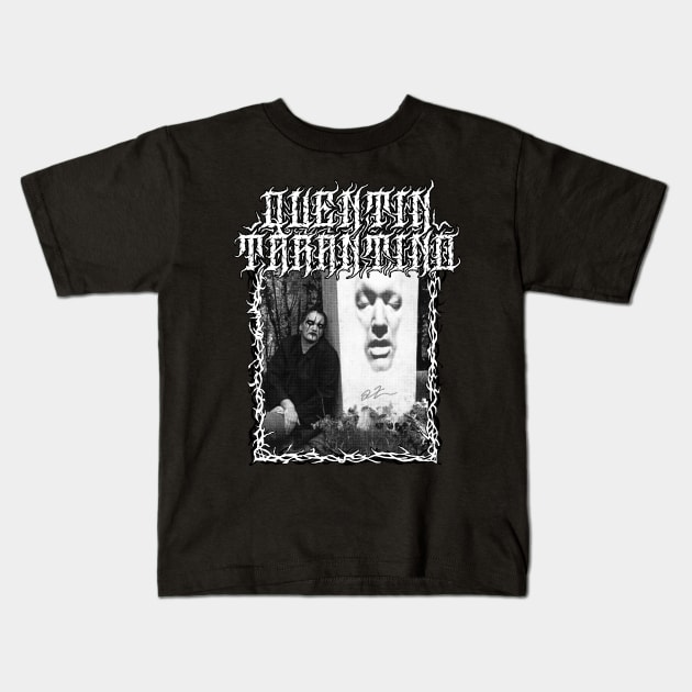 Quentin Tarantino Metal Portrait Kids T-Shirt by Metal Detectors